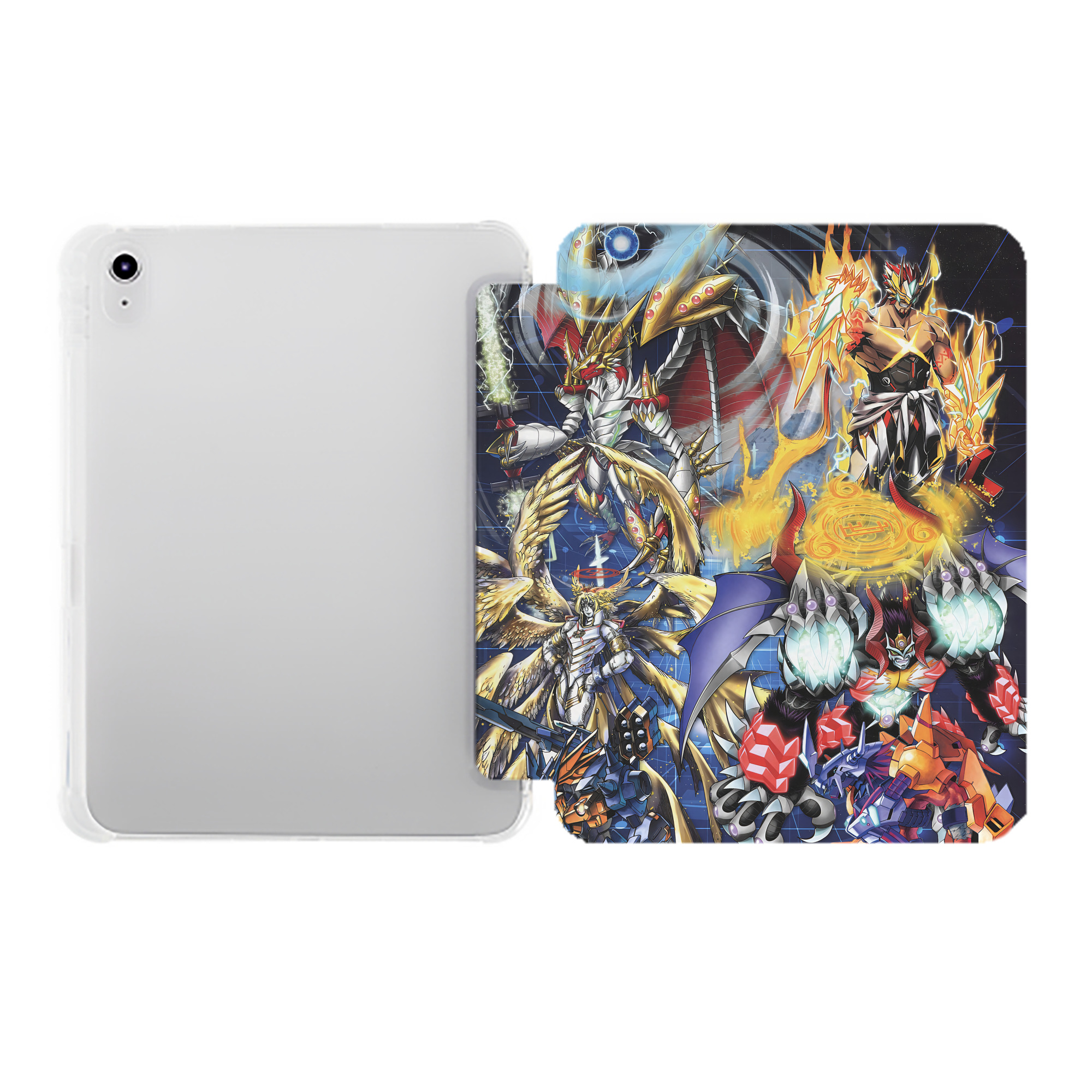 （画像用） Digimon デジタルモンスター/デジモン IPad ケース ペン収納付き 三つ折りスタンド PUレザー×シリコン 対応機種9.5/10.5/10.9インチ